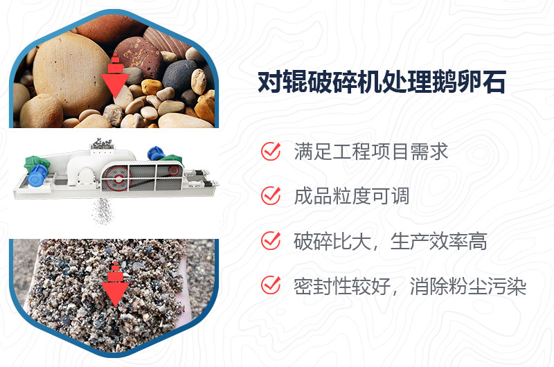 对辊破碎机能挤鹅卵石吗？附视频